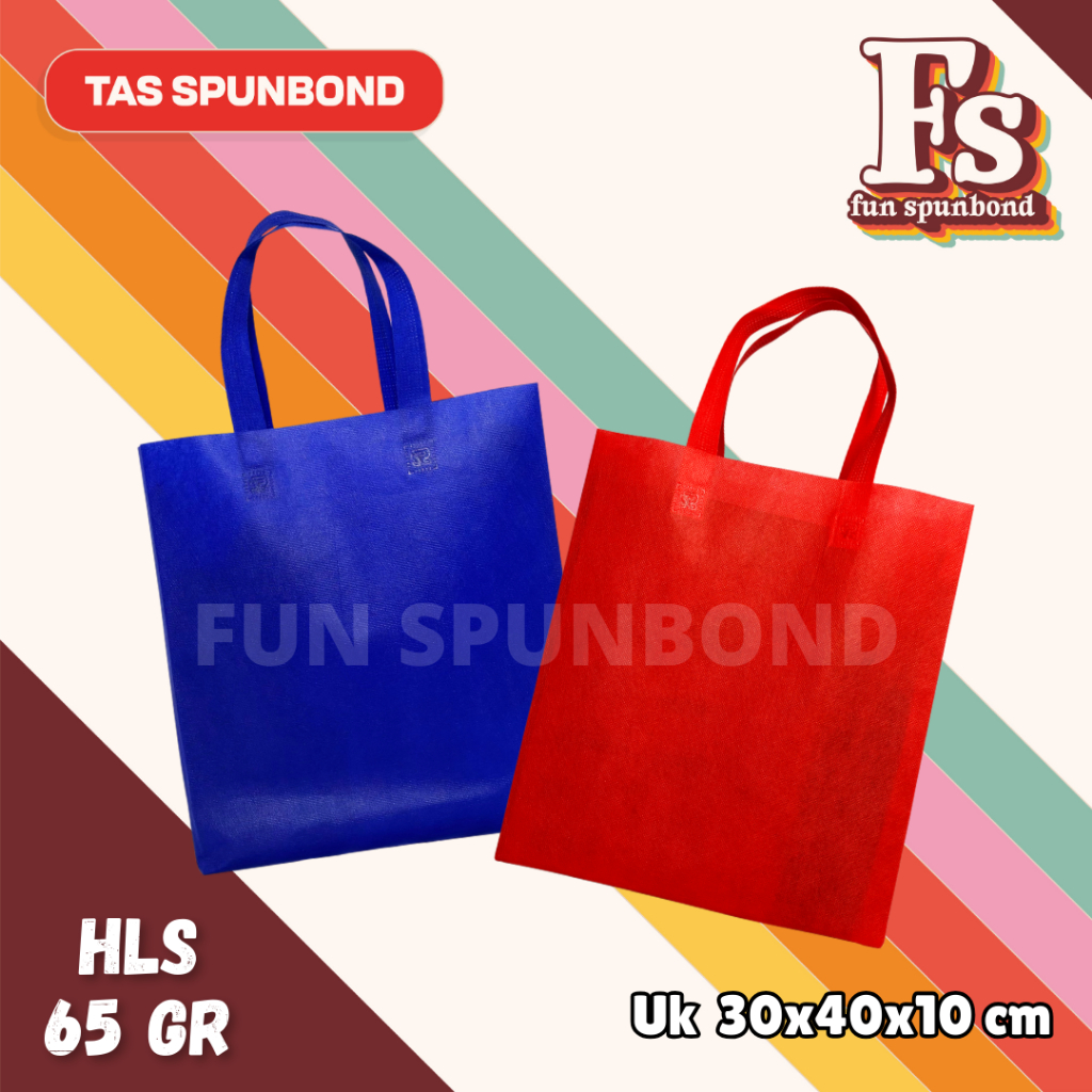 

TAS SPUNBOND HANDLE LIPAT SAMPING (HLS) 30X40X10 CM 65GR POLOS UNTUK TAS SOUVENIR, SYUKURAN, MENGENANG, PROMOSI, BANSOS,DLL
