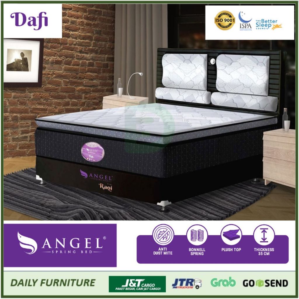 Spring Bed Angel Dafi Matras Kasur Per Tebal 35cm Plush Top Garansi 15Tahun Minimalis