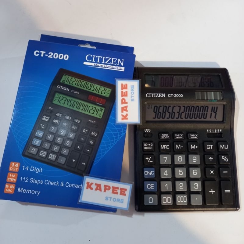 

Kalkulator Citizen CT-2000 || 14 Digits || 112 Steps Check & Correct