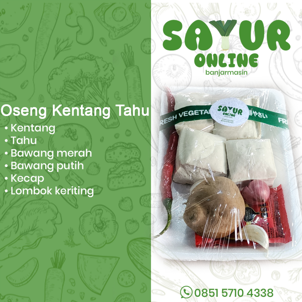 

Sayur Oseng kentang tahu / Oseng kentang tahu Pack / sayur serba 10 ribuan