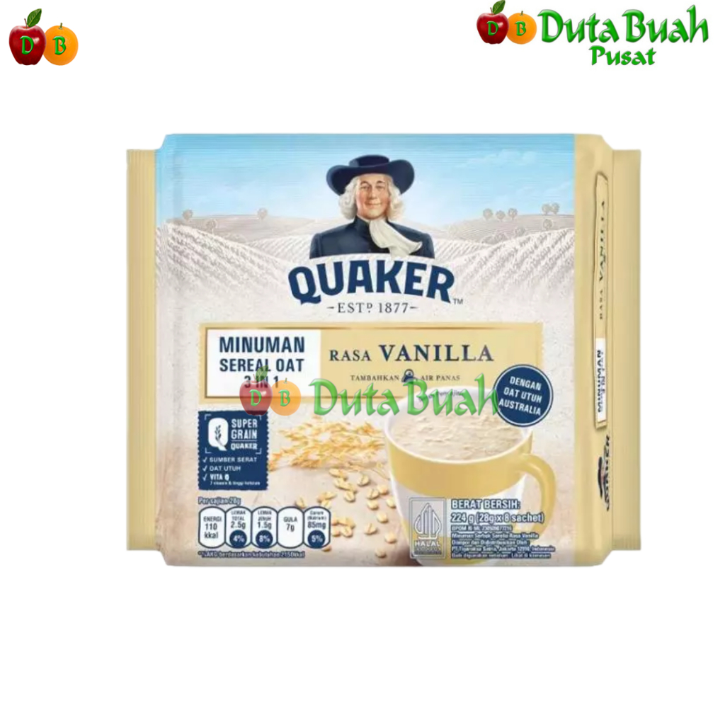 

Duta Buah Quaker 3 IN 1 Vanilla 224g (24g x 8 sachet)