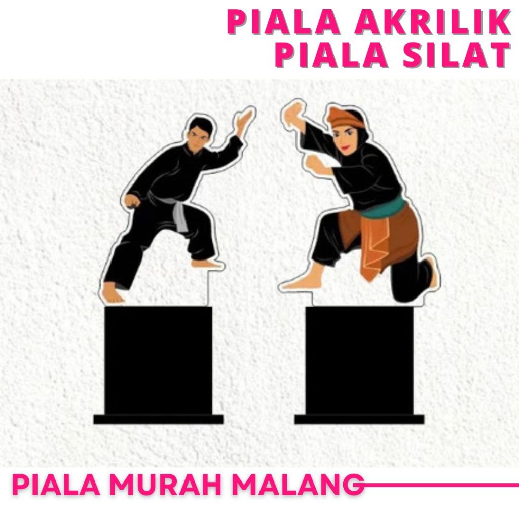 Piala Pencak Silat Plakat Silat Akrilik Custom Piala Bela Diri