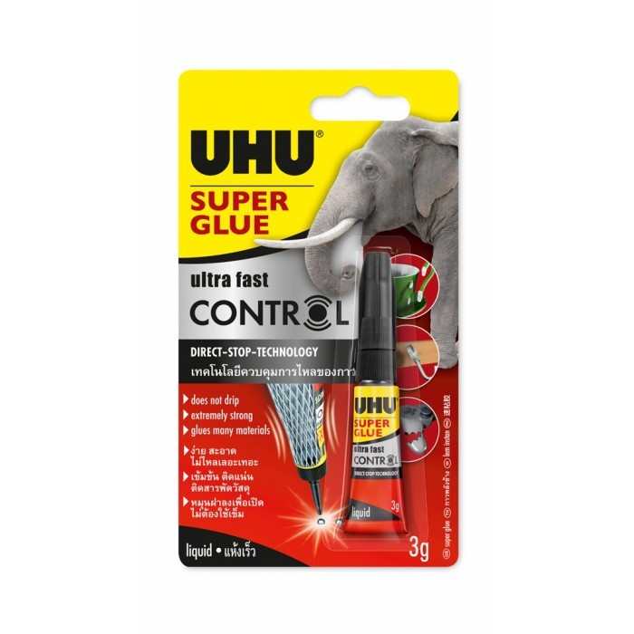 

Lem Serbaguna Anti Belepotan UHU Super Glue Gel Control 3gr