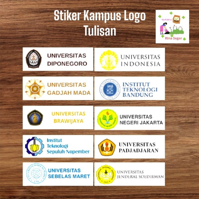 (Support Pejuang Kampus) Stiker Glossy / Vynil Logo Tulisan Makara UI UNPAD ITB UGM IPB UNJ UNSOED U