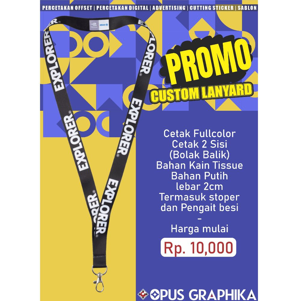 

Custom Lanyard Tali ID Card Full Color 2 Sisi