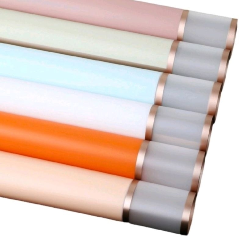 

(5 LEMBAR) Kertas Cellophane Double Frame Gold kertas buket cellopane flower wrapping Waterproof