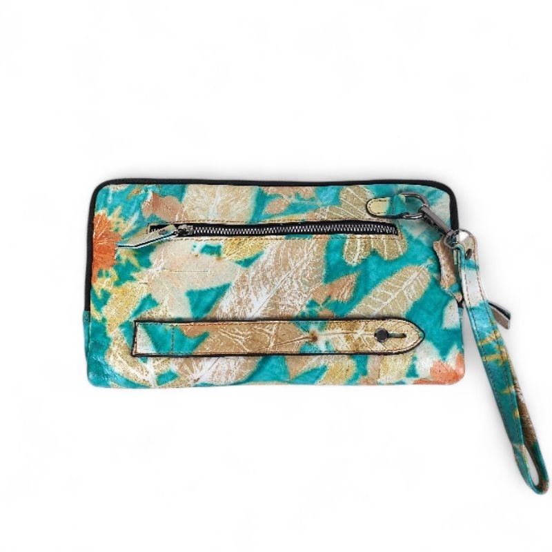 Tas Kulit Asli Model Clutch Ecoprint