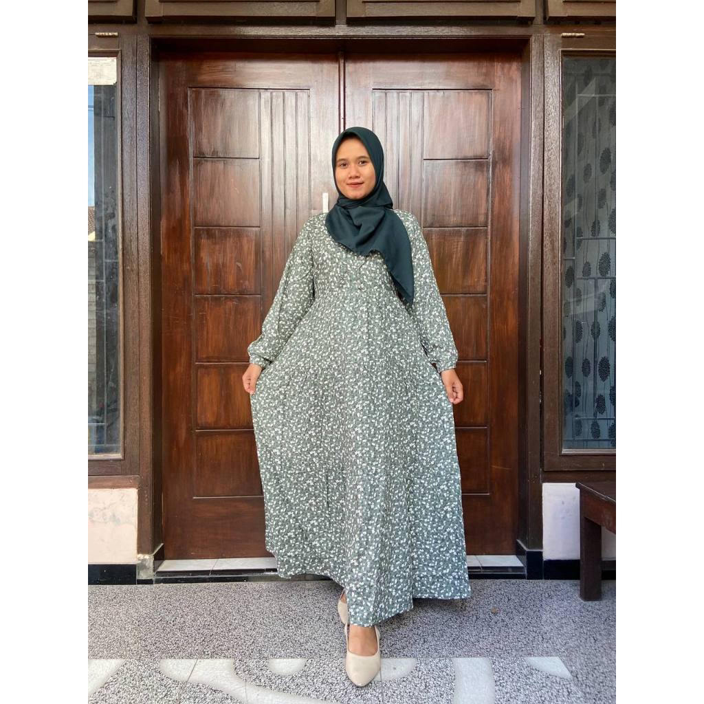 HOME DRESS RAYON BUNGA / DRESS DAILY / BUNGA BUNGA / GAMIS MOTIF / BAJU HARIAN / BUSANA KEKINIAN / G