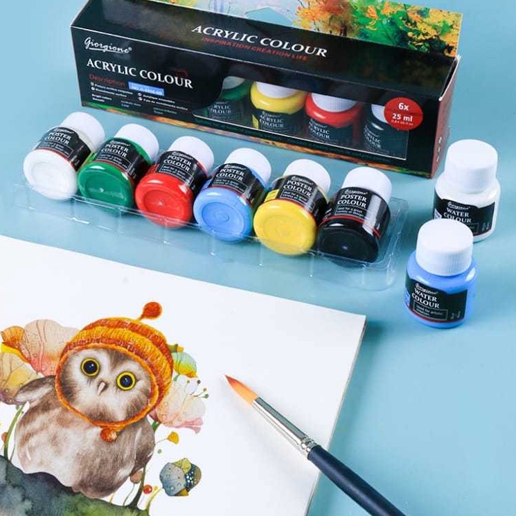 

Set Cat 6 Warna 25Ml Giorgione Cat Air Cat Akrilik Cat Kaca Cat Tekstil Cat Lukis Premium