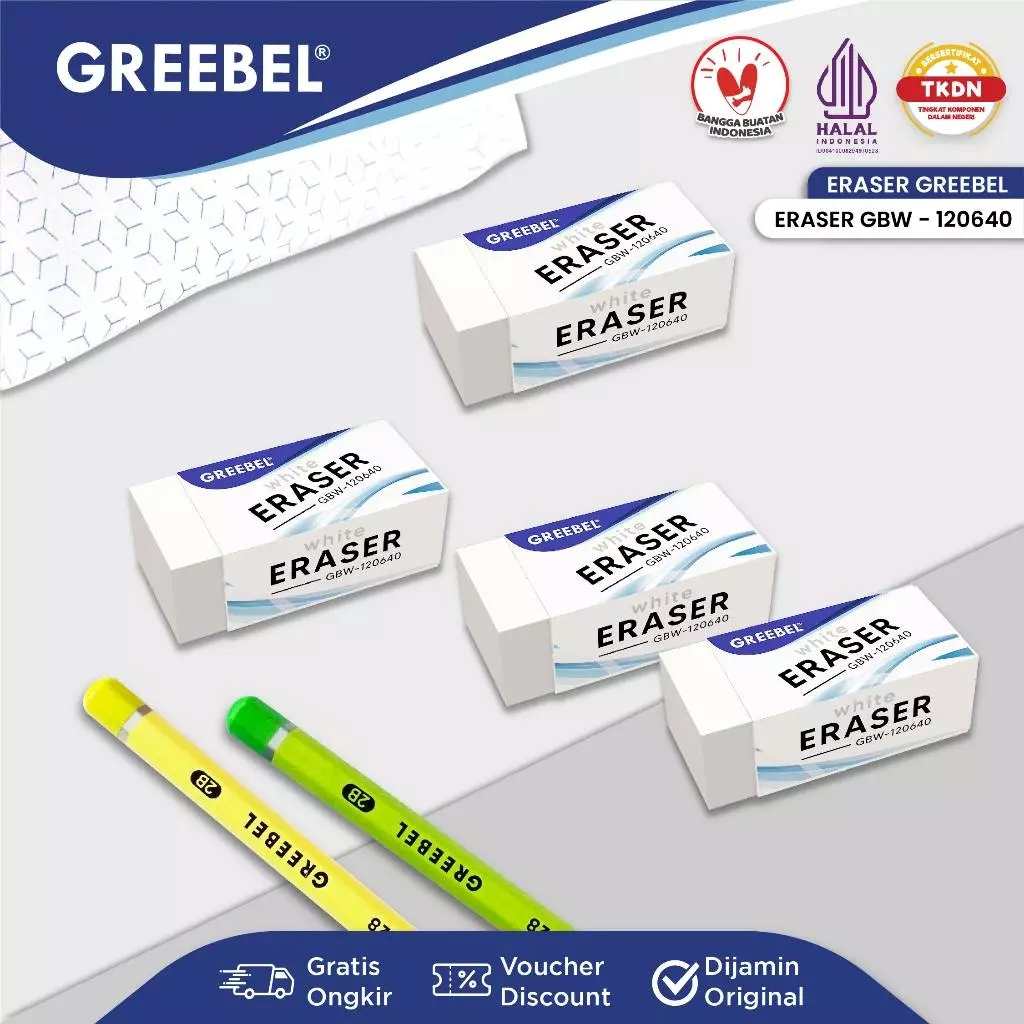 

GREEBEL Eraser Stip Hapusan GBW-120640 / Penghapus Pensil / Alat Tulis Sekolah