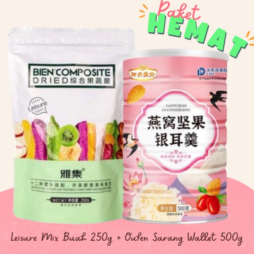 

[cemilan asyik ] Promo Hemat Duo Combo Keripik Sayur Leisure 250g Plus Oufen Sarang Wallet 500g Terlaris