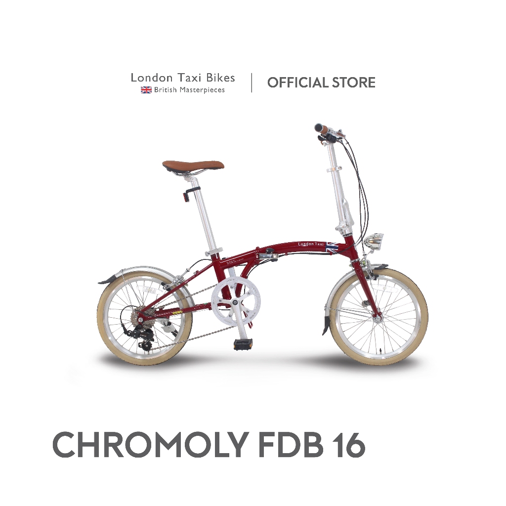 London Taxi CHROMOLY Folding Bike 16 - Red / Sepeda Lipat 16 Inch