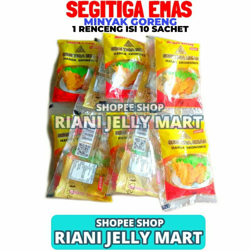 

Minyak Goreng Segitiga Emas 1 Renceng Isi 10 Sachet 35ml