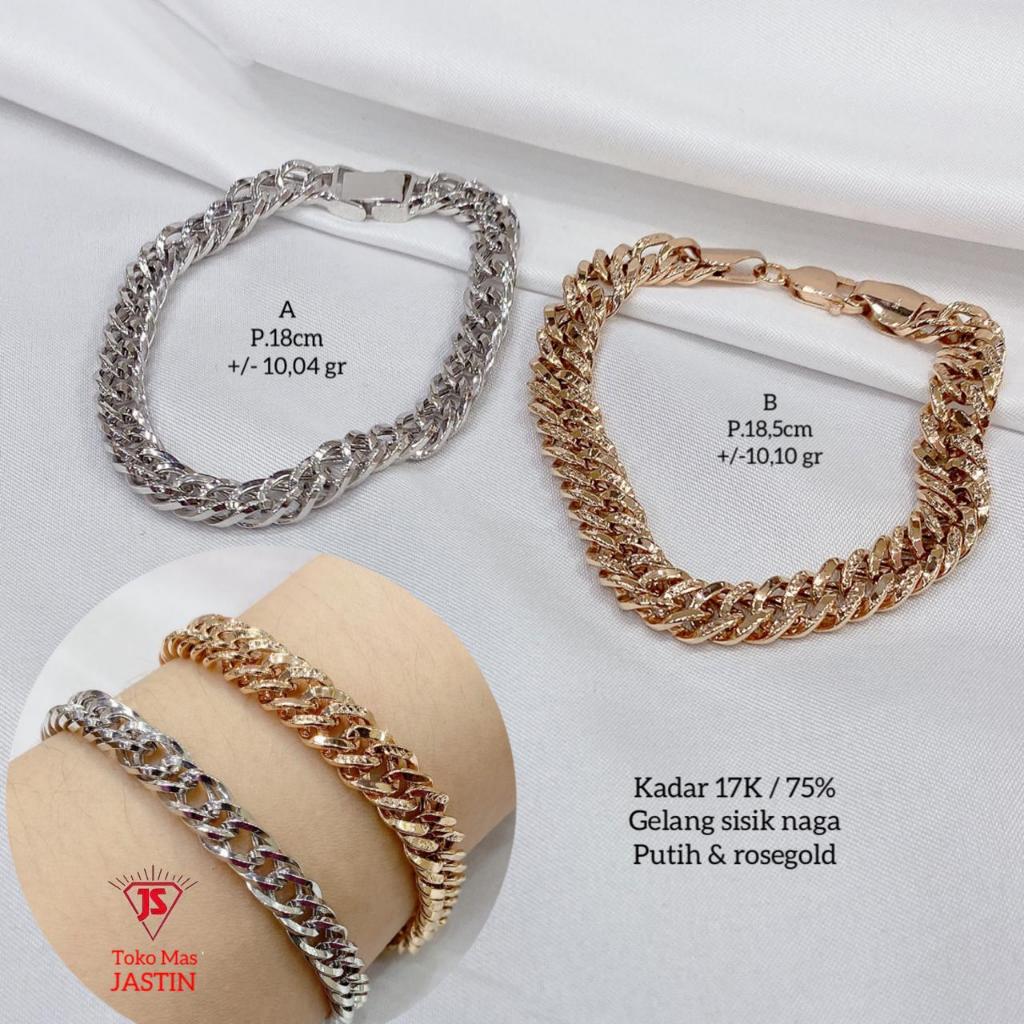 gelang new sisik naga kadar 17k/750