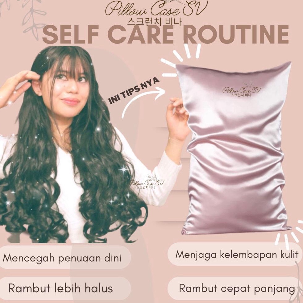 Elegant SARUNG BANTAL SATIN SILK SV AESTHETIC BASIC  Sarung Bantal Satin Silk  Pillowcase Silk  Saru