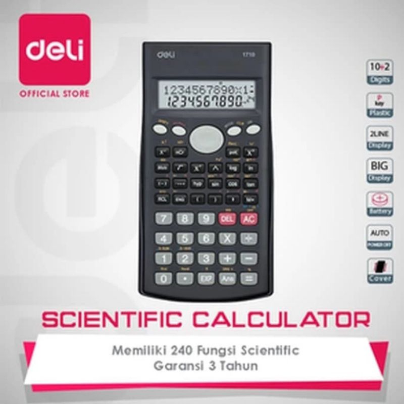 

-Memiliki tampilan yang lebih besar dan jernih-Menggunakan LCD berkualitas tinggi - Memiliki 240 fungsi berbeda -Garansi 3 tahun -Dapat menampilkan hingga 12 digit Specification : 1658823MM Material : Plastic Digits : 10+2digits Power : Battery