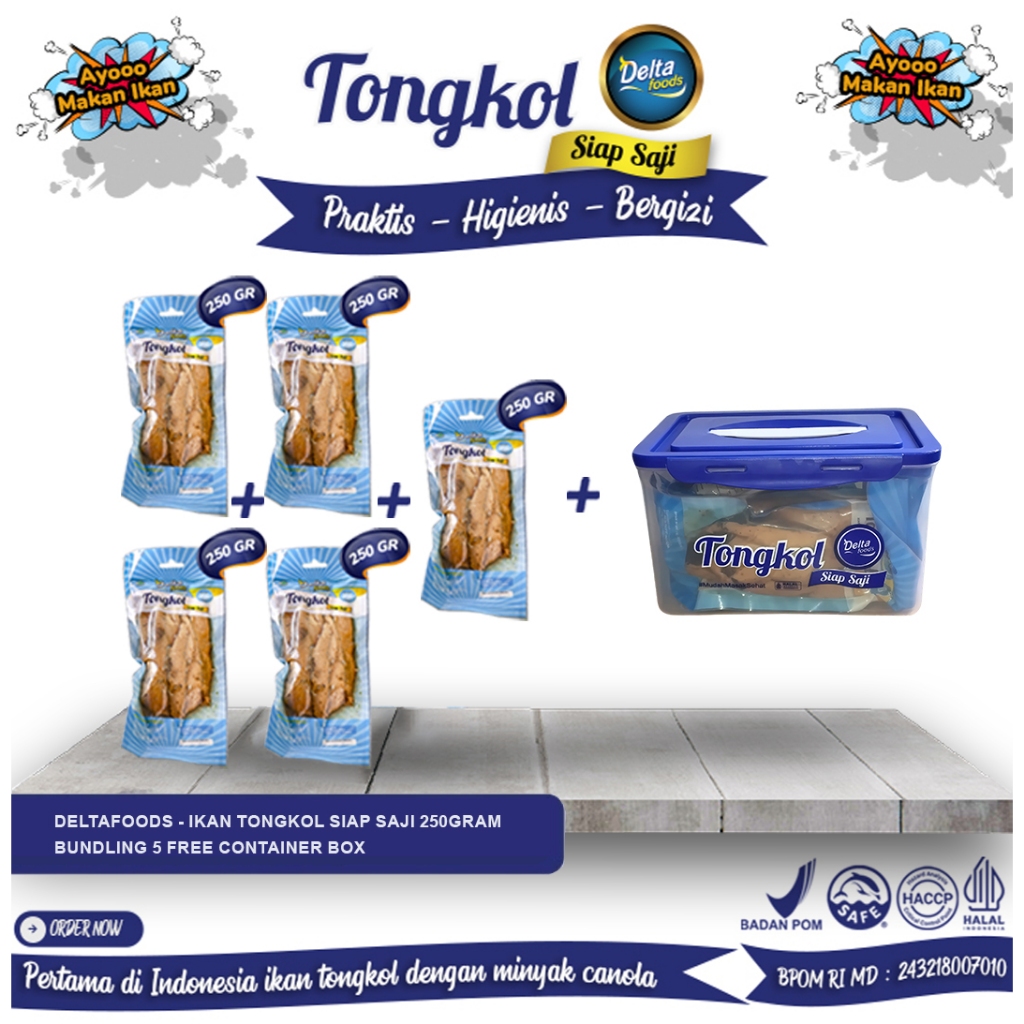 

DeltaFoods - Ikan Tongkol Siap Saji 250 Gram Bundling 5 Free Container Box