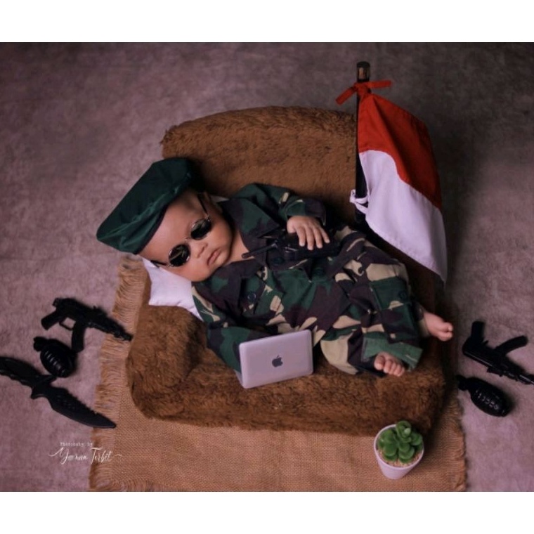 KODE G66K NEW KATALOG KOSTUM FOTO NEWBORN BAJU TENTARA BAJU TNI NEWBORN