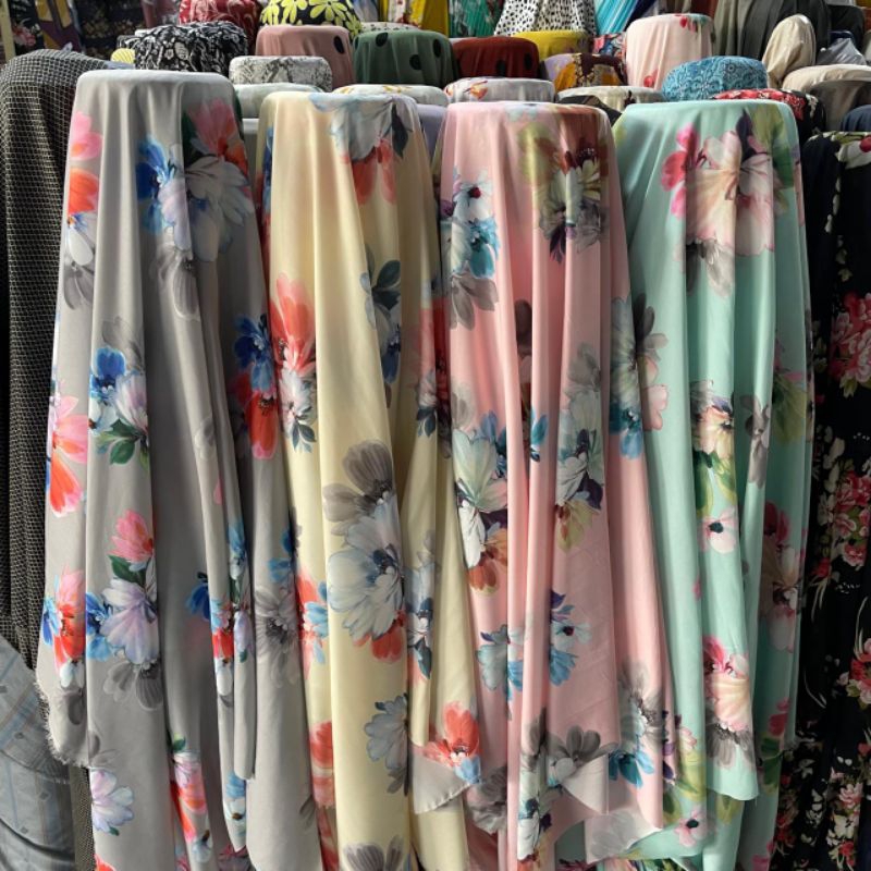 Kain Wolfis - Kain Wolfis motif bunga | harga per 0,5meter