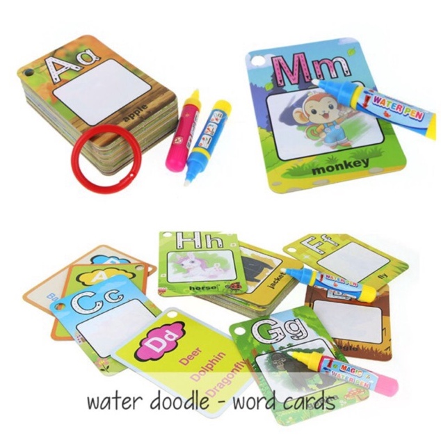 

KODE K67T Mainan mewarnai MAGIC DRAWING CARD 26pcs magic water painting water doodle EDUFUNTOYS