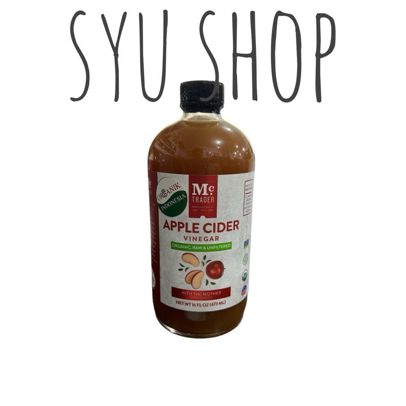 

MC trader apple cider vinegar organic raw unfiltered with the mother unpasteurized organik 473ml