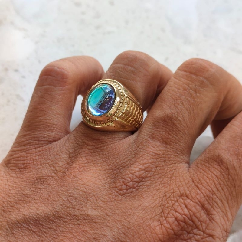 CINCIN PRIA BATU KALIMAYA INDIA PELANGI RING PERUNGG