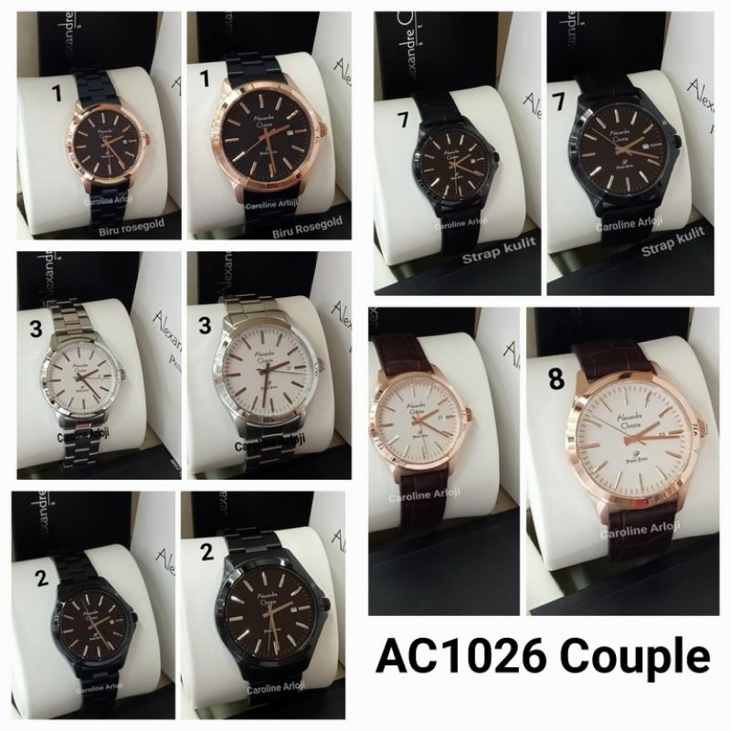 Jam tangan couple Alexandre Christie Primo Steel 1026MD