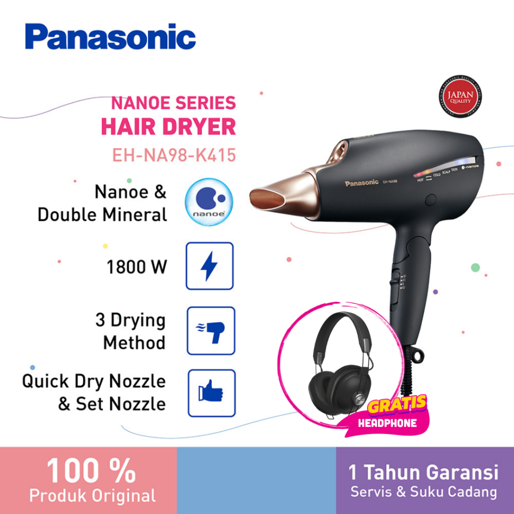 Panasonic EH-NA98-K415 Pengering Rambut Nanoe Series - Hitam