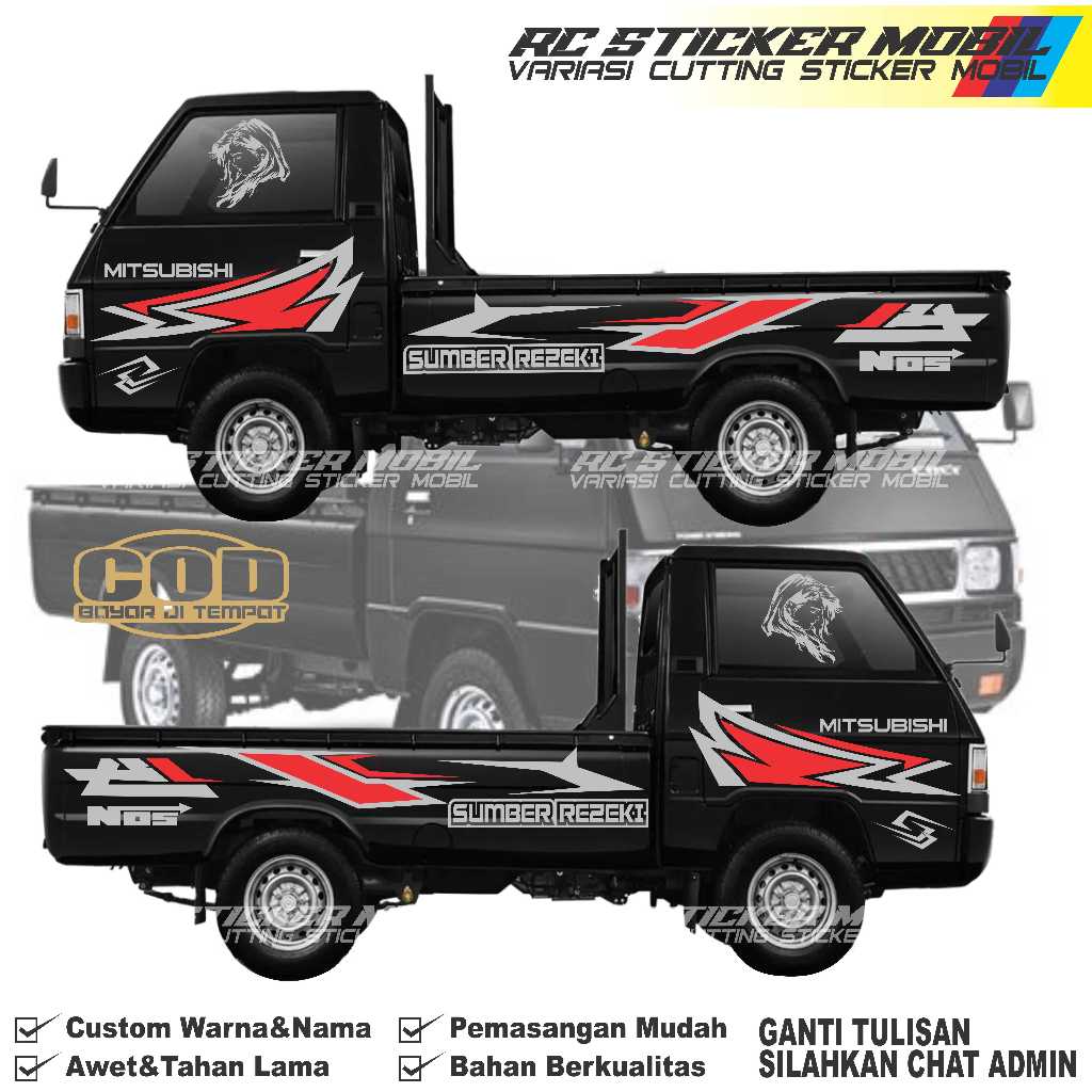 stiker cutting mobil pick up l300 sport stiker list strip mobil pick up l300 new bisa custom nama