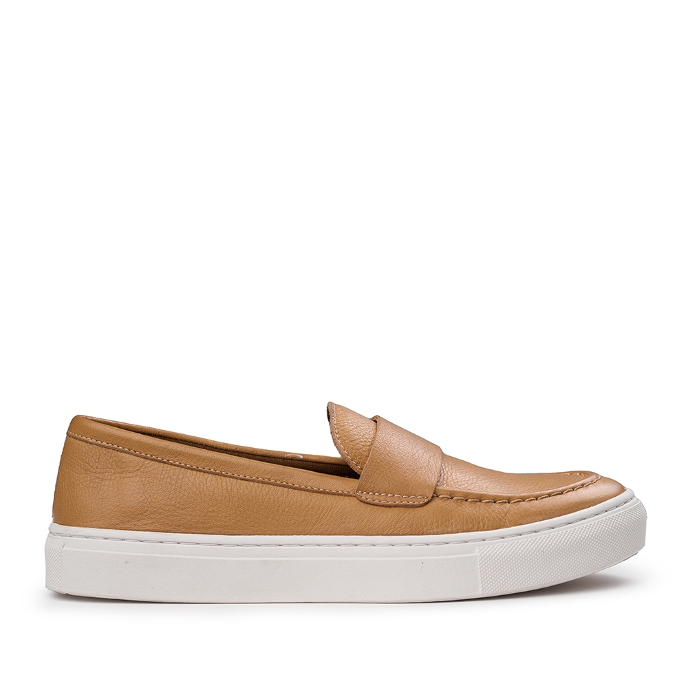 Prabu - Samira Brown Sepatu Slip On Sneakers Kulit Wanita Cokelat