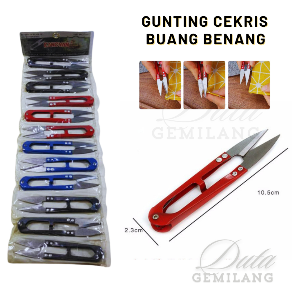 

[1 LUSIN] Gunting Buang Benang / Pemotong Benang / Gunting Cekris / Gunting Benang / Super Tajam Anti Karat / 12 Pcs / COD