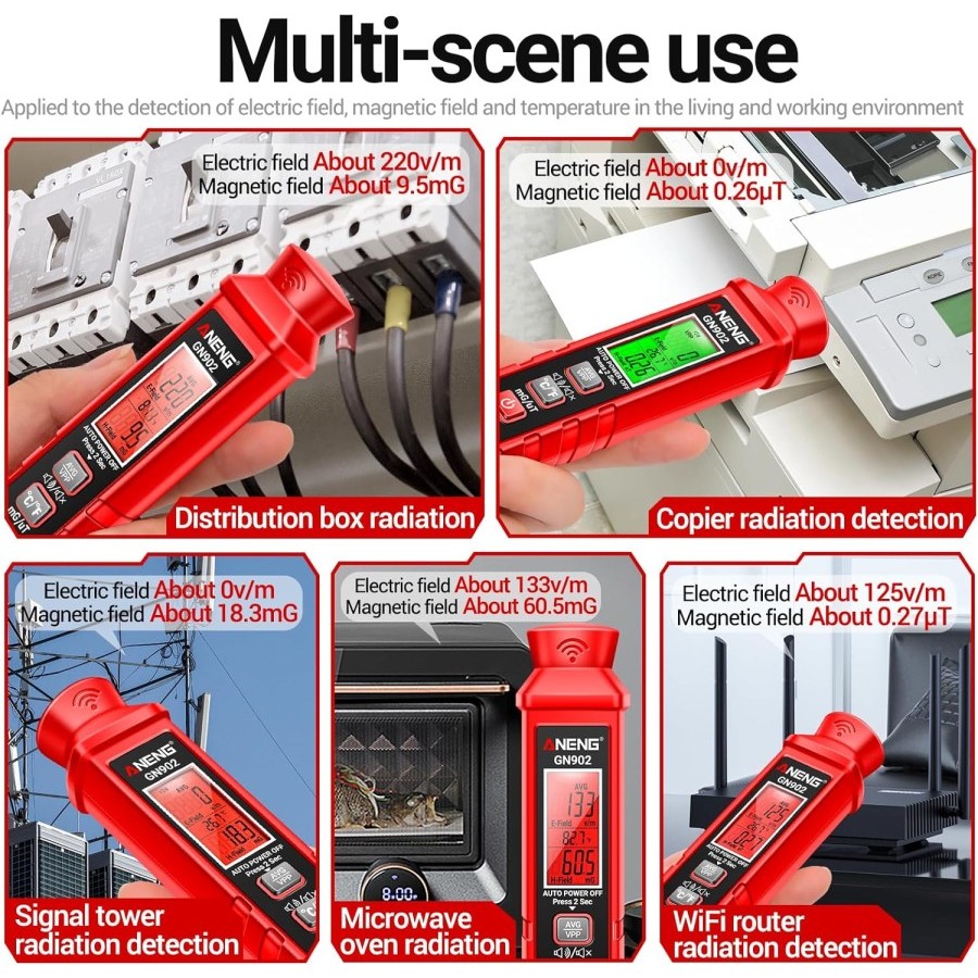 Digital Detektor Multifungsi Radiasi Elektromagnetik Tester