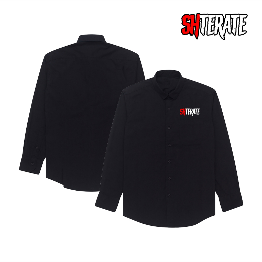 KEMEJA SH TERATE DESIGN TULISAN SIMPLE KEKINIAN KERENN BAHAN HALUS ADEM ENAK DIPAKAI