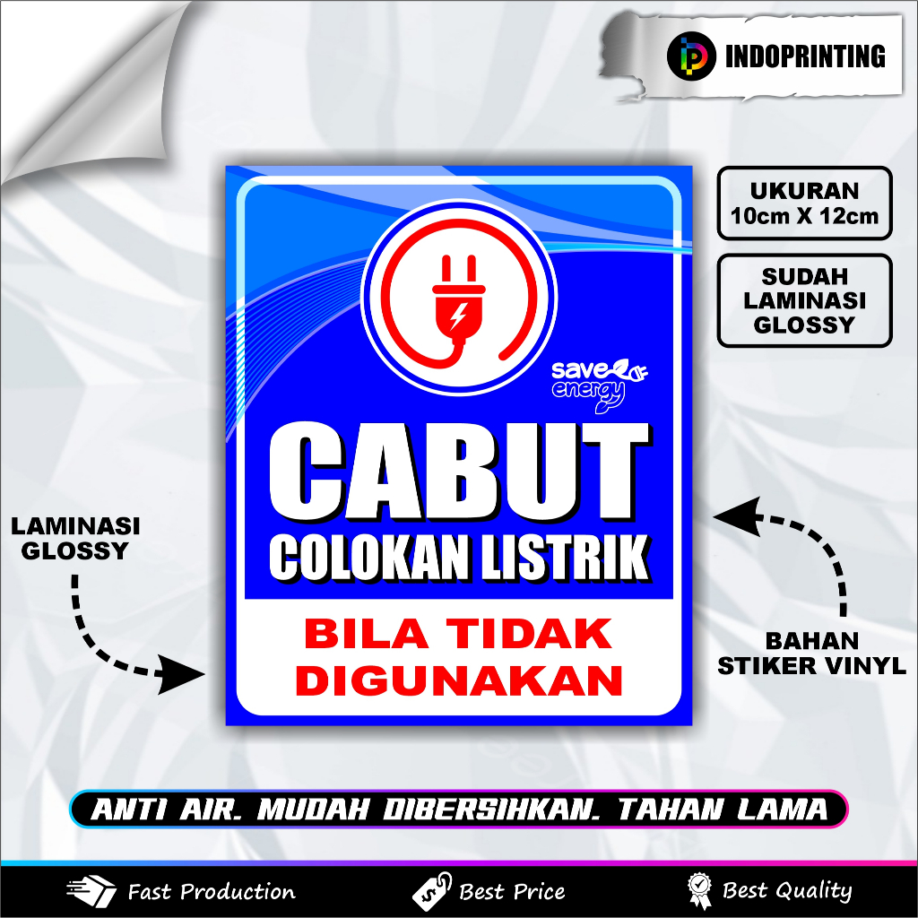 

STIKER CABUT COLOKAN LISTRIK SUDAH LAMINASI GLOSSY