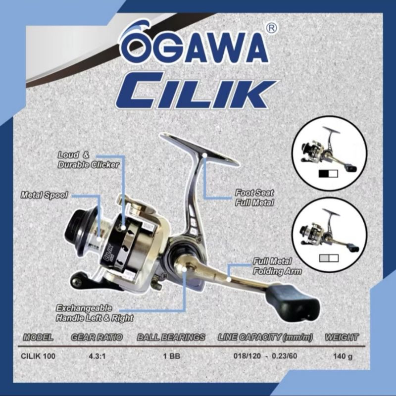 Reel Pancing Mini Ogawa Cilik 100 - Reel Mini Cilik 100 Ogawa
