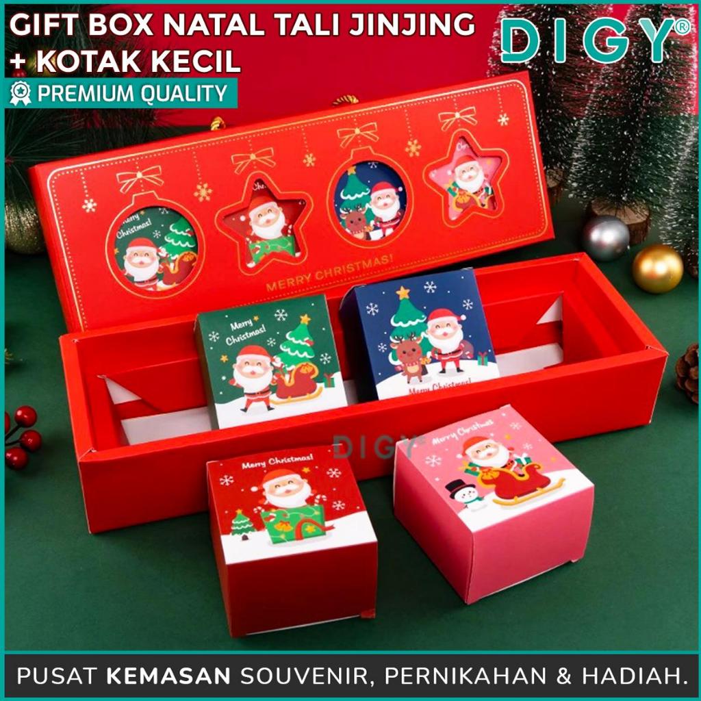 

Gift Box Natal + Tali + Kotak kecil / Kotak Bingkisan / Box Hampers / Kotak Hadiah acara natal