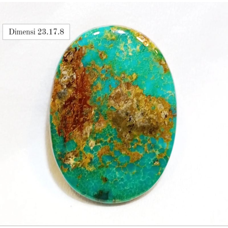 Batu Pirus Persia Original Hijau Toska Urat Emas