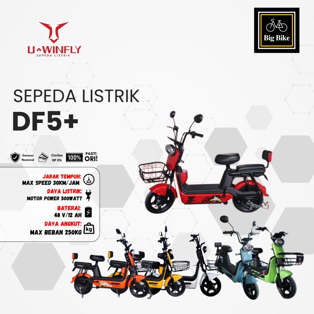 SEPEDA LISTRIK DRAGON FLY 5+ DF5+ UWINFLY DRAGONFLY