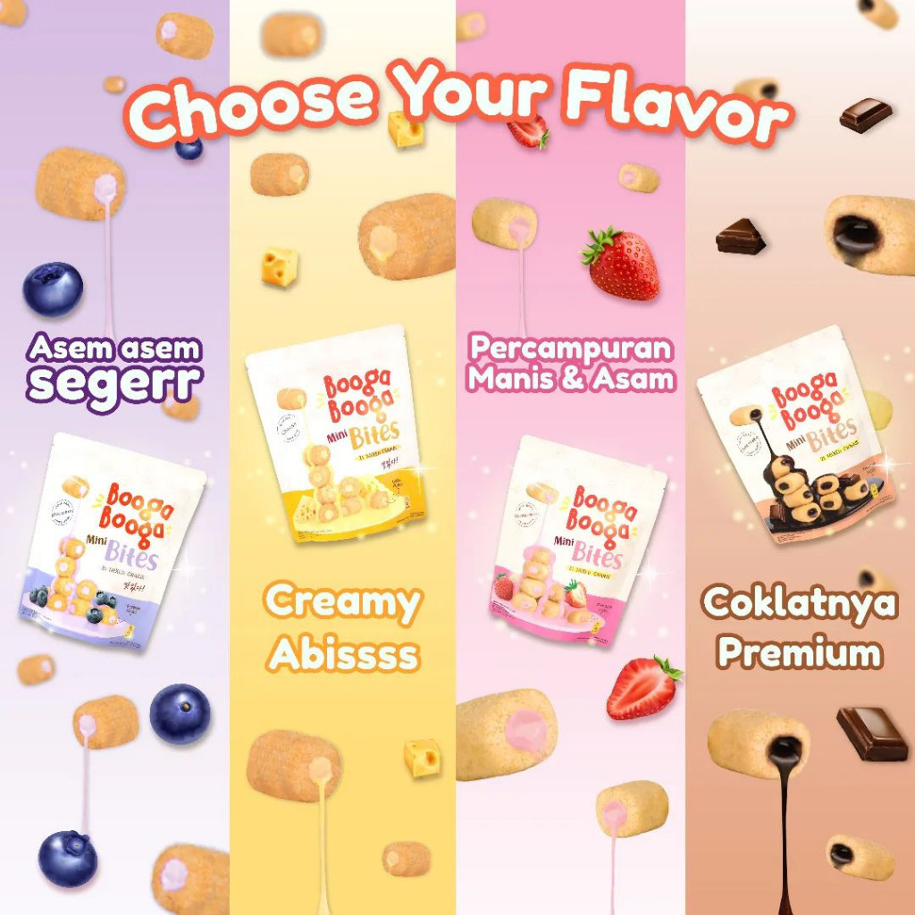 

RiDn BOOGA BOOGA MINI BITES 80GR SNACK CEMILAN