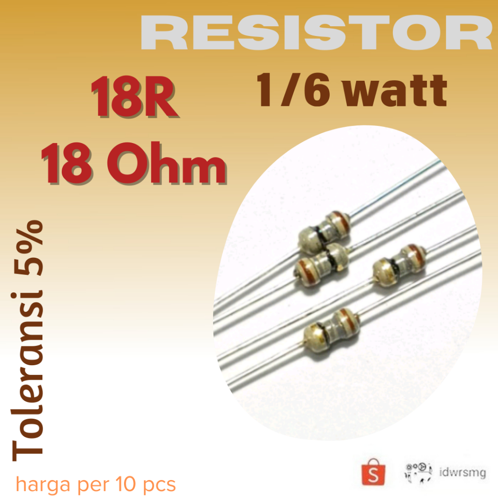 R Resistor 18R R18Ohm 1/6w 18 ohm 18ohm 1/6 watt 5%