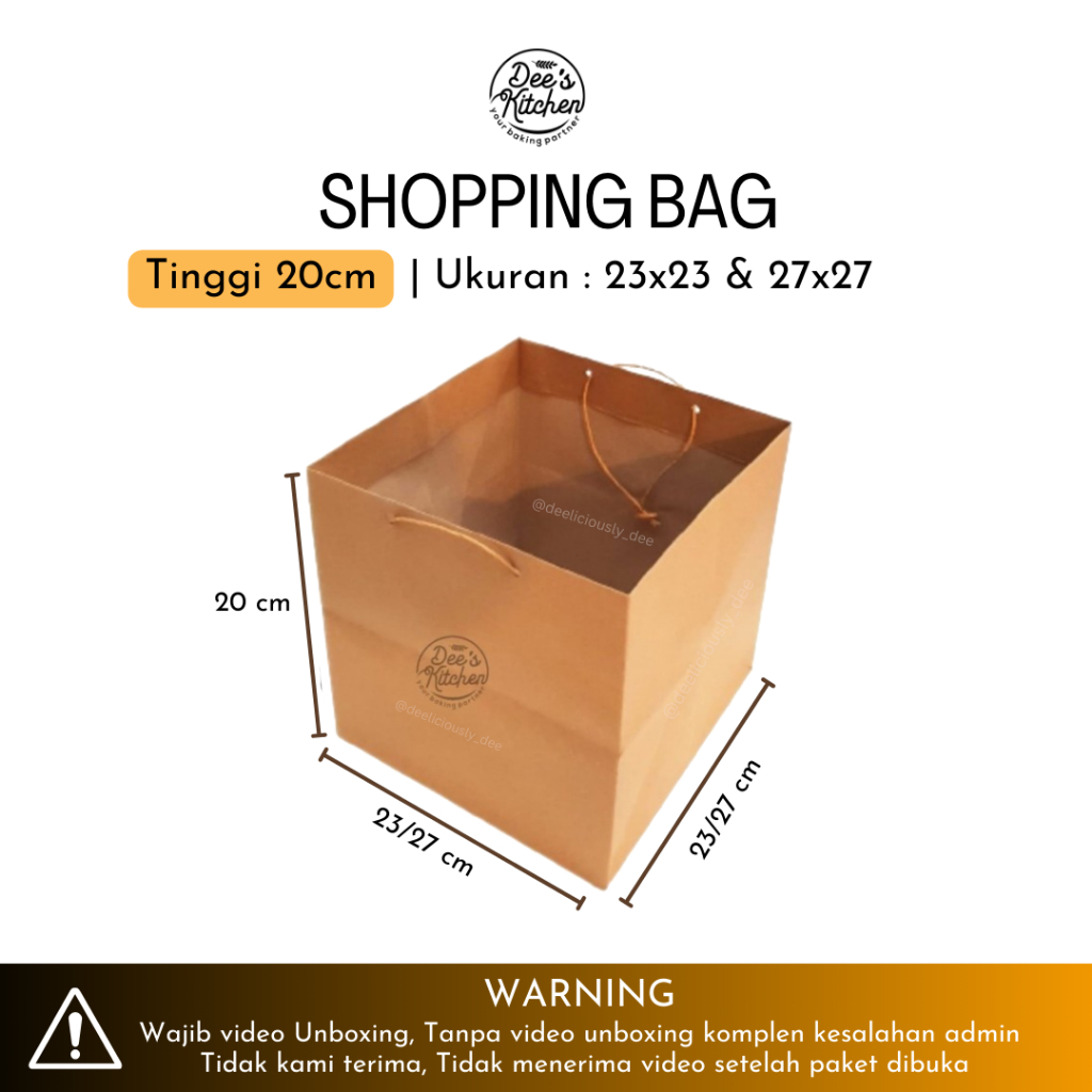 

[PAK 12pcs] Shopping Bag / Tas Hampers Coklat Dragon Pack Tinggi 20cm