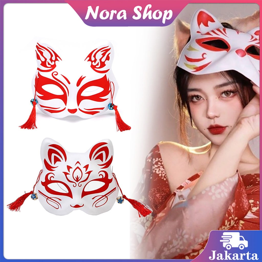Topeng Kitsune Topeng Rubah Jepang Topeng Anime Kitsune Mask Topeng Cosplay Topeng Fox Mask