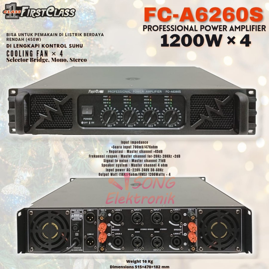 Power Amplifier Firstclass FC A6260S / FCA 6260 S Original 1200W X 4 FC-A6260S