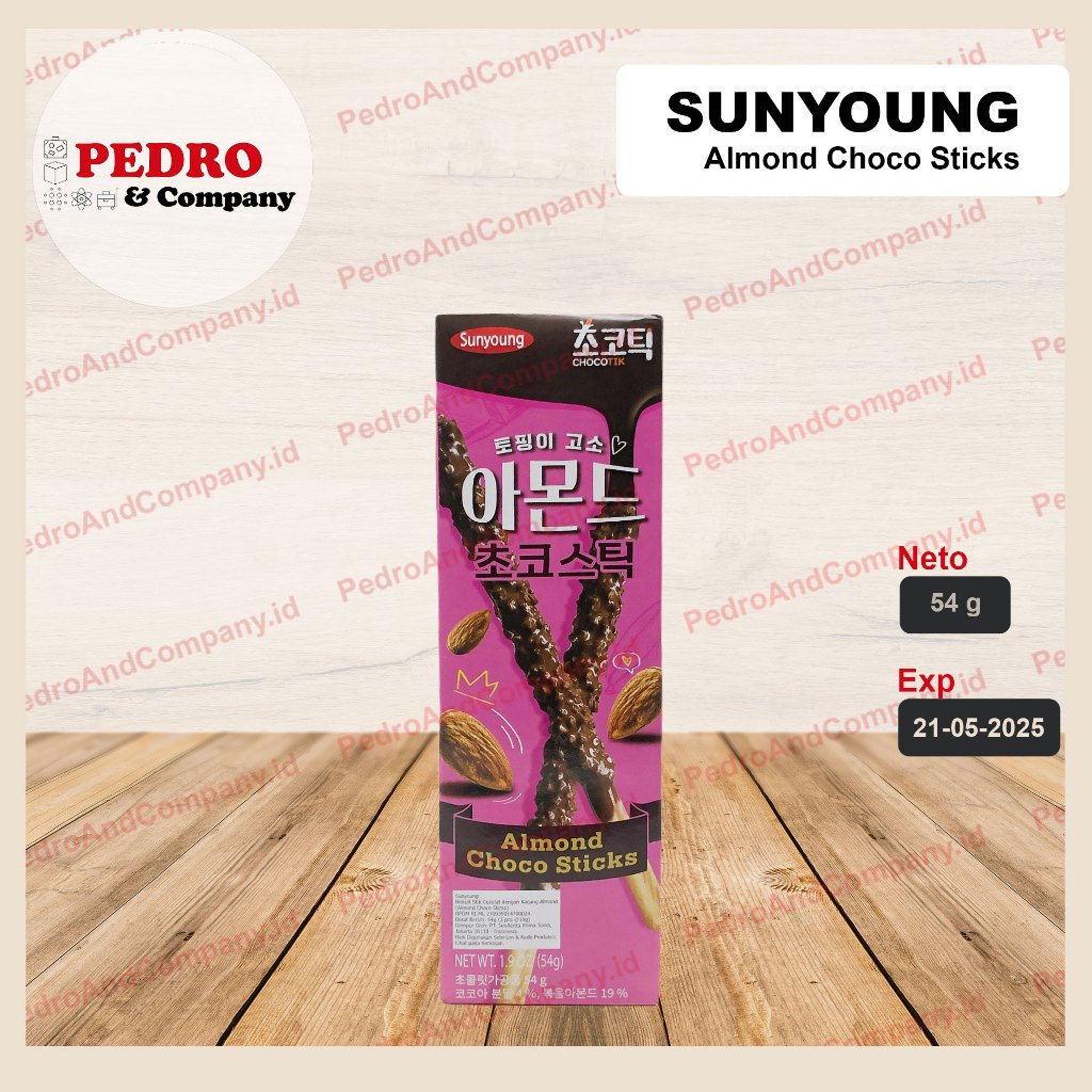 

Sunyoung ALMOND CHOCO STICK KOREA 54 gram biskuit stik coklat kacang almon