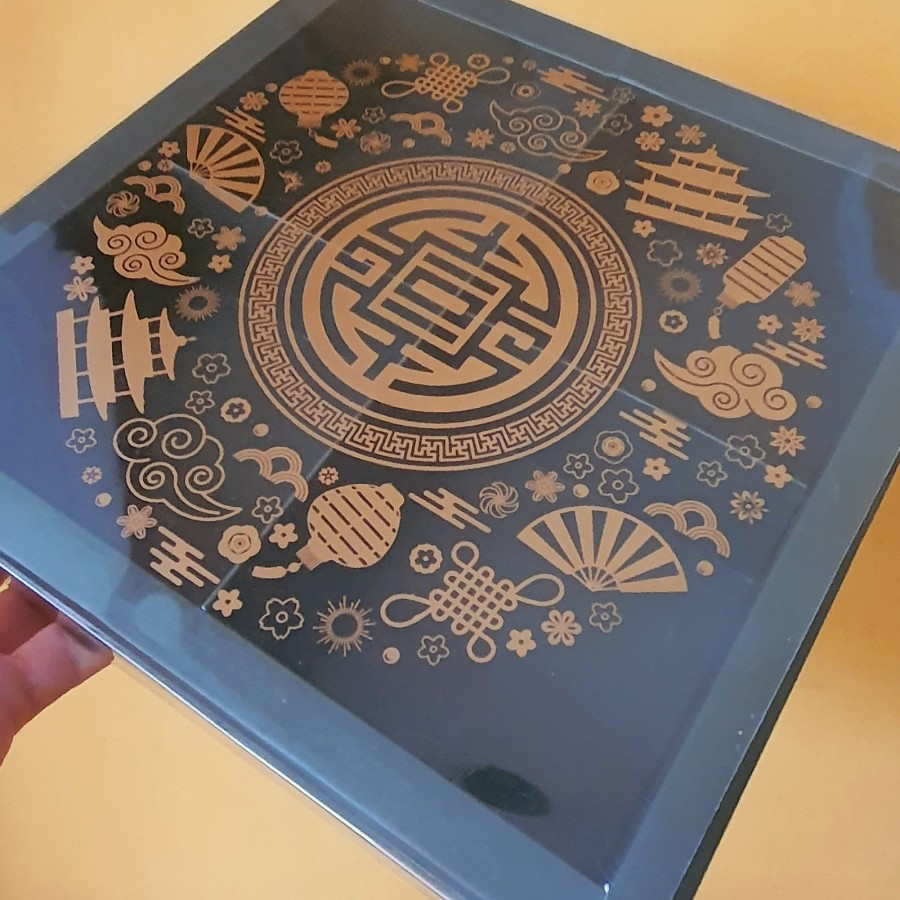 

1 Pack Isi 5 Pcs Dus Parcel Imlek Mika Hijau Box Motif Chinese New Year Ukuran 22x22x6 cm