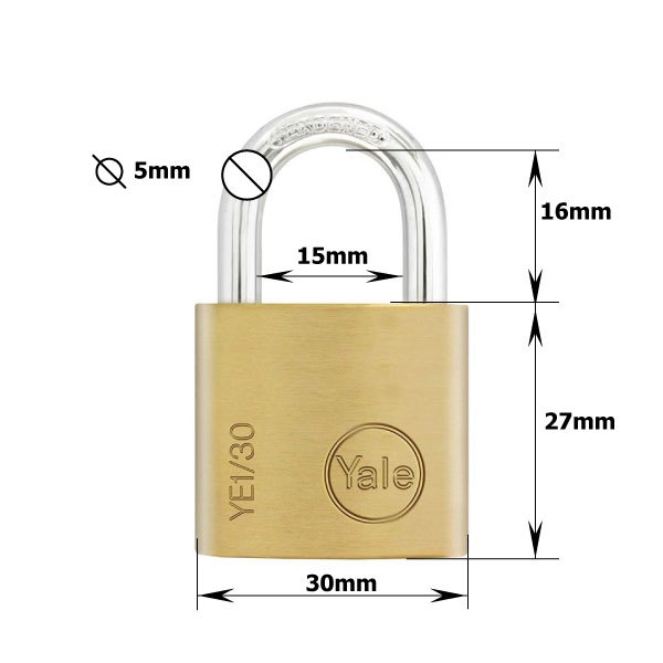 GEMBOK PADLOCK YALE YE1 30 115 Brass Padlock Essential Series