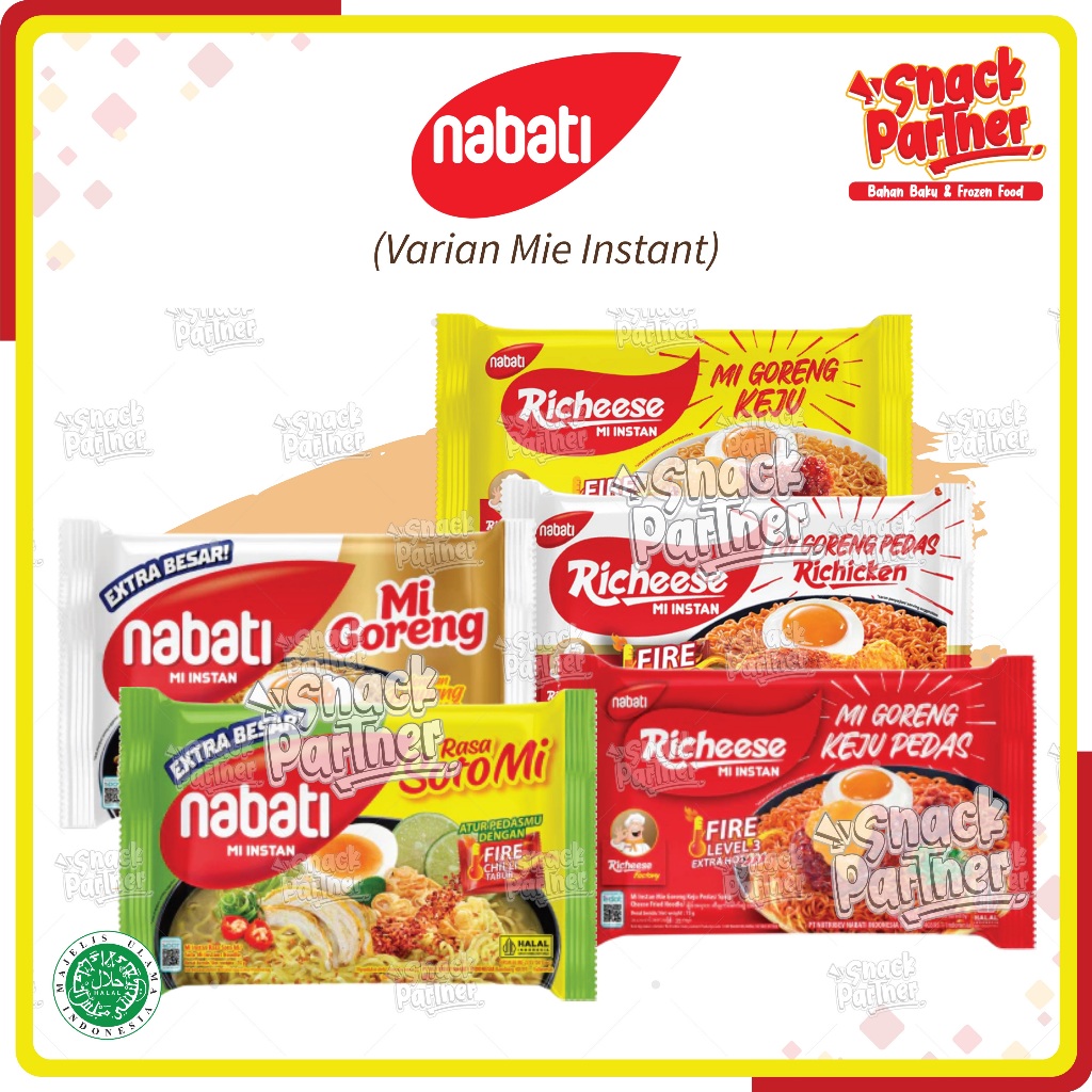 NABATI | RICHEESE MI INSTANT - Mie Goreng Kuah Soto Noodle Spicy Pedas Keju Indomie