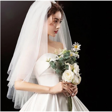 Murah Kain Veil Pengantin Warna Putih Renda Cantik Penutup Kepala Pengantin