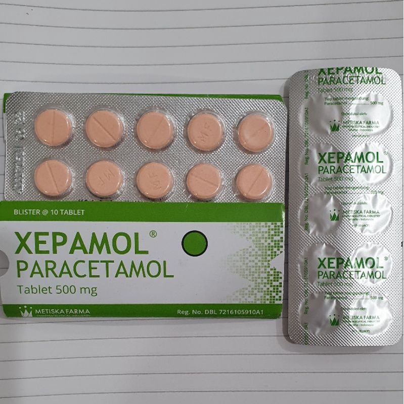 Xepamol Paracetamol 500MG 1 STRIP ISI 10 TABLET - Meredakan Demam, Sakit Kepala dan Gigi