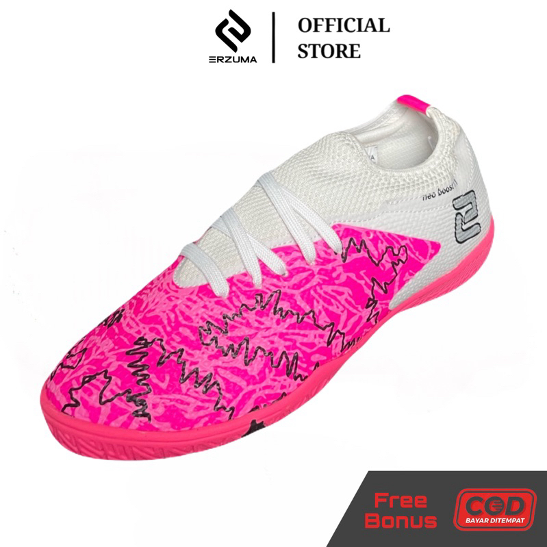 ERZUMA - Sepatu Futsal Neo Boost 1.1 IN Putih Pink Original
